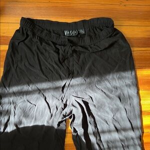Black 100% silk vintage flowy pants